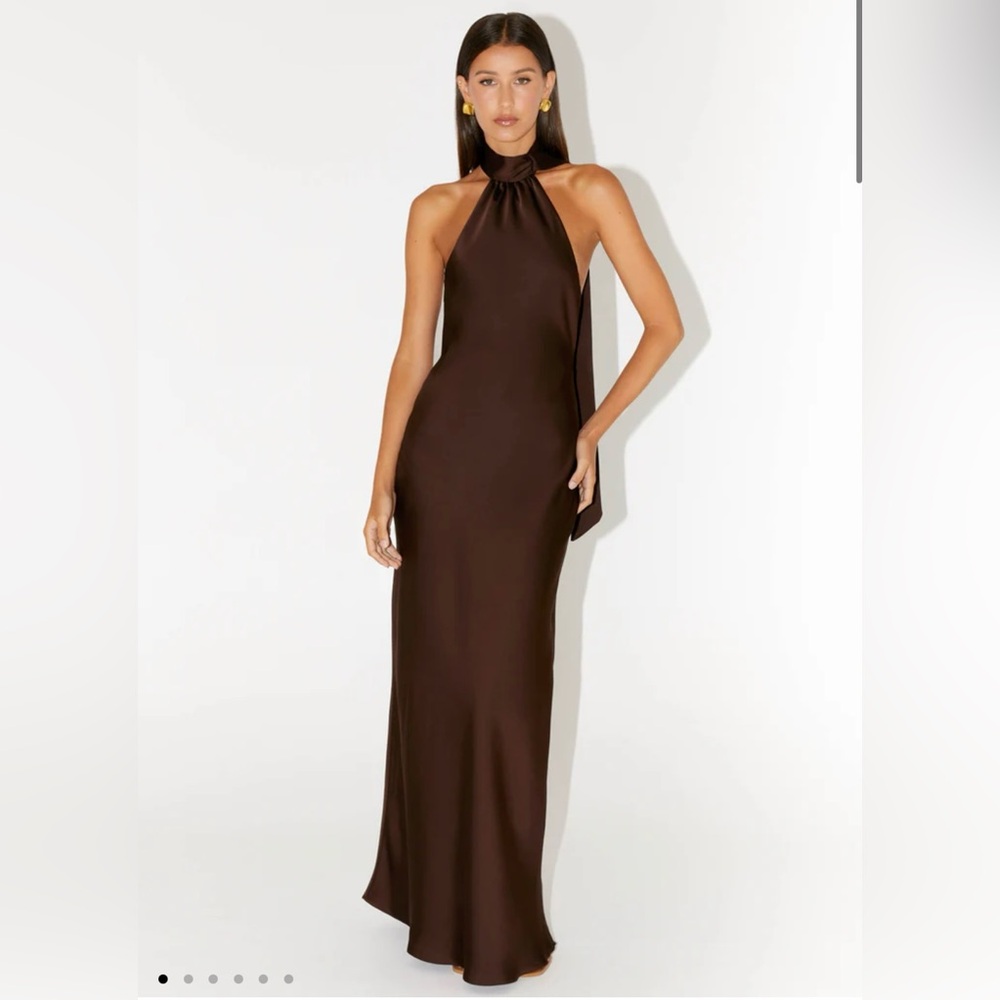 Peppermayo Exclusive - Keena Scarf Maxi Dress - Chocolate